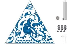 Bent Canvas Allover Set Tarp Caribbean Stripe Hawaii / Zipper Light Blue -Outwell Store 251483 1778714