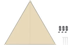 Bent TC- Zip-Canvas Single Verbindbares Sonnensegel 250 X 250 X 250 Cm Sand